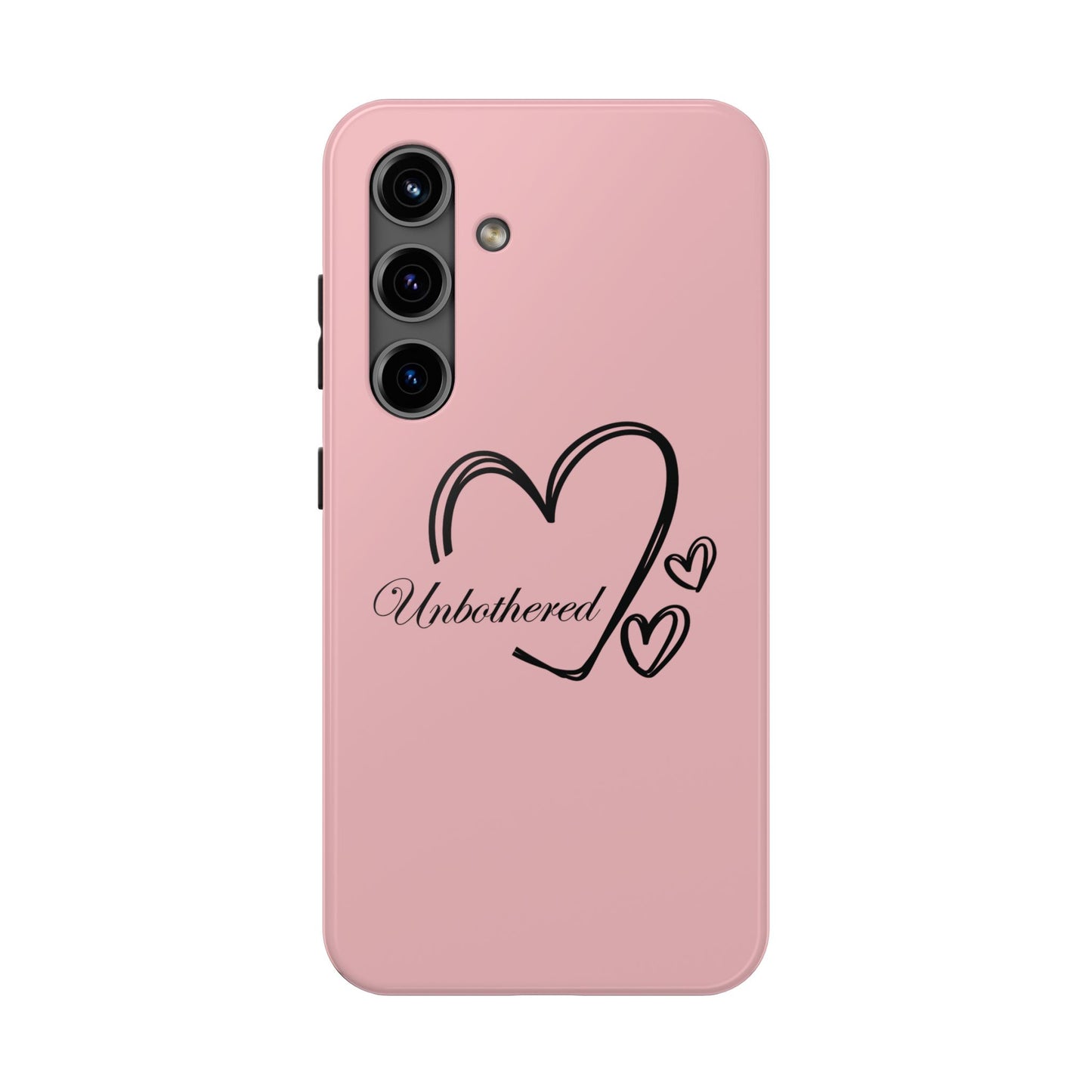 Unbothered Heart Tough Phone Case - Pink Protective iPhone Cover
