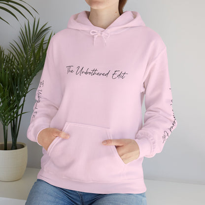 The Unbothered Edit Hoodie — Minimal Script Logo Pullover