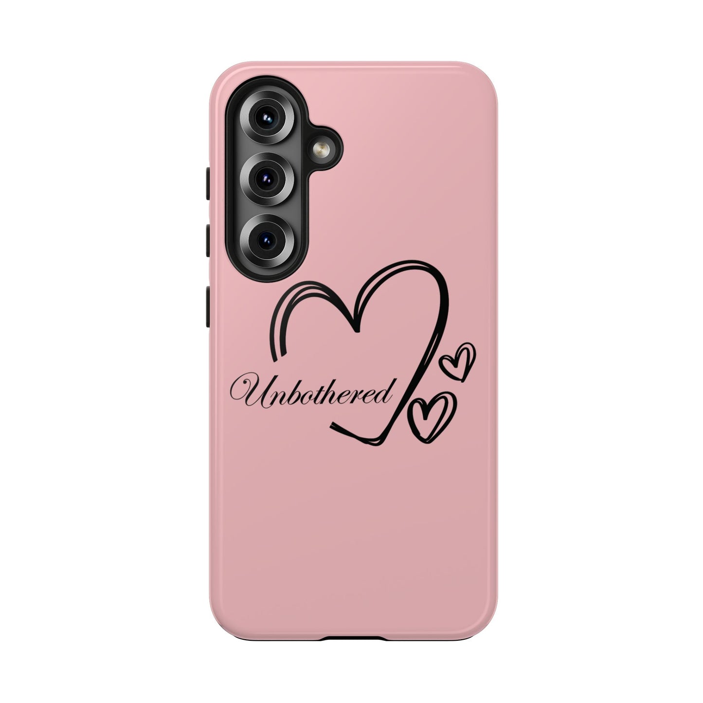 Unbothered Heart Tough Phone Case - Pink Protective iPhone Cover