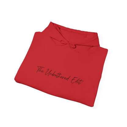 The Unbothered Edit Hoodie — Minimal Script Logo Pullover