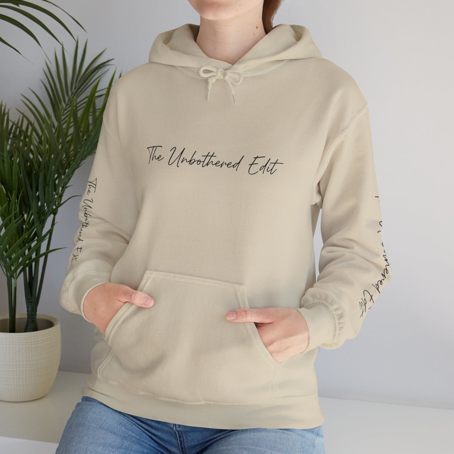 The Unbothered Edit Hoodie — Minimal Script Logo Pullover