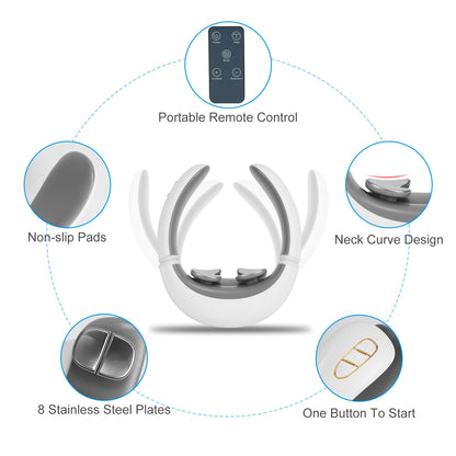 EMS Neck Massager W/ Heat, 6 Modes ,15 Intensity Levels